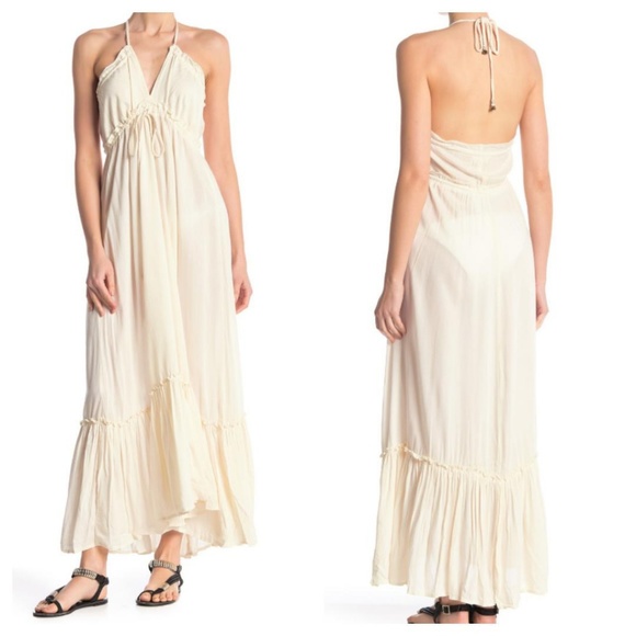 Boho Me Halter Ruffle Hem Maxi Dress - Picture 1 of 5